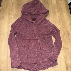 Lululemon Find Your Centre Wrap Hoodie Heathered Marled Rust Berry 6 Burgundy